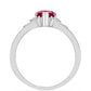Silberring mit Rubin aus Madagaskar und weißem Diamant