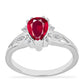Silberring mit Rubin aus Madagaskar und weißem Diamant