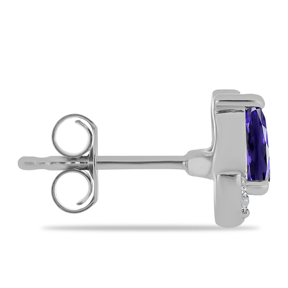 Silberohrringe mit Iolith und weißem Topas 2 