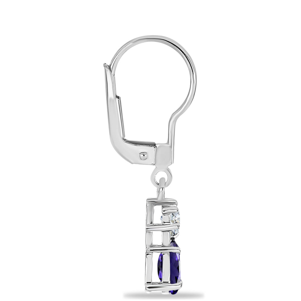 Silberohrringe mit Iolith und weißem Topas 2 