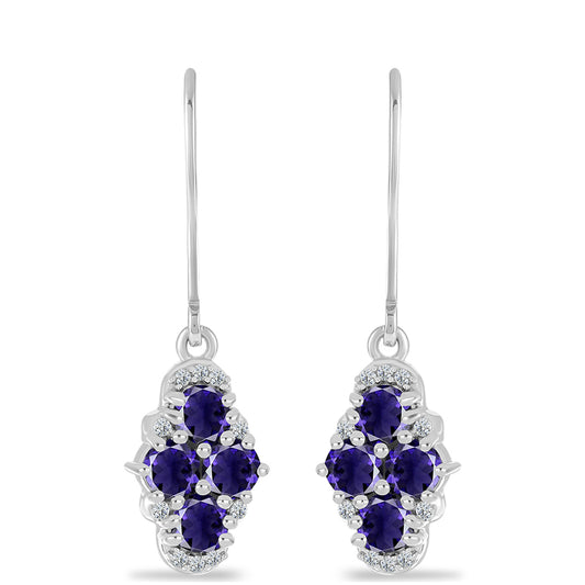 Silberohrringe mit Iolith und weißem Topas