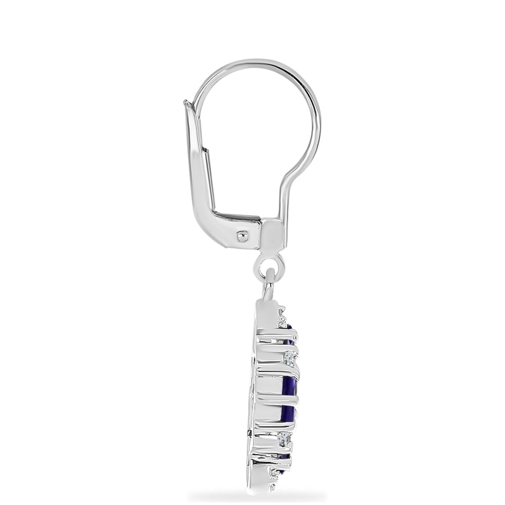 Silberohrringe mit Iolith und weißem Topas 2 