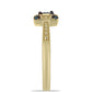 Goldplattierter Silberring mit blauem Diamant