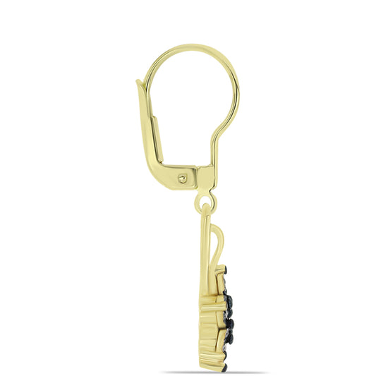 Goldplattierte Silberohrringe mit blauem Diamant
