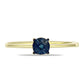 Goldplattierter Silberring mit blauem Diamant