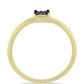 Goldplattierter Silberring mit blauem Diamant