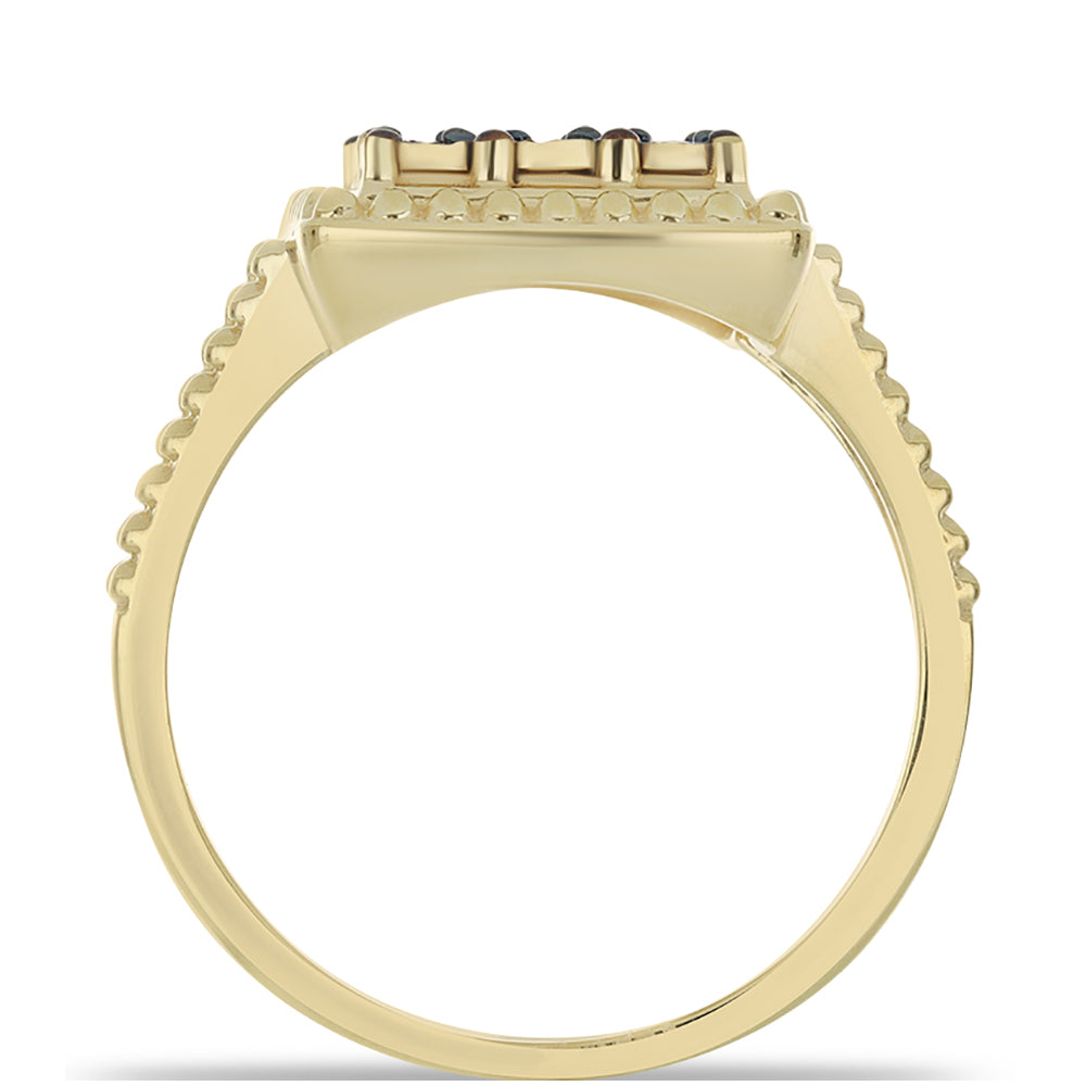 Goldplattierter Silberring mit blauem Diamant 2 