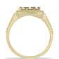 Goldplattierter Silberring mit blauem Diamant
