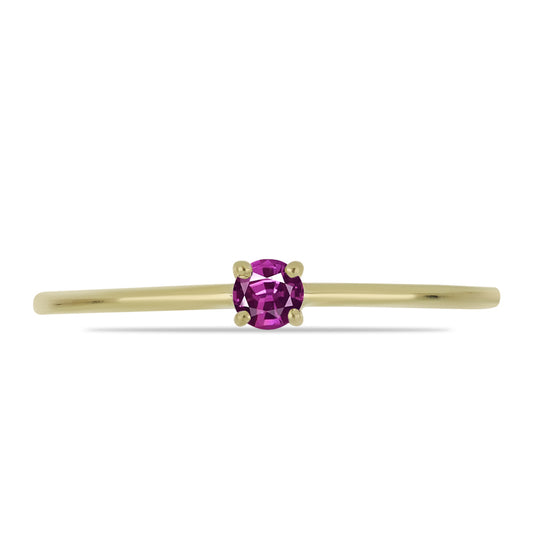 Goldplattierter Silberring mit lila Saphir