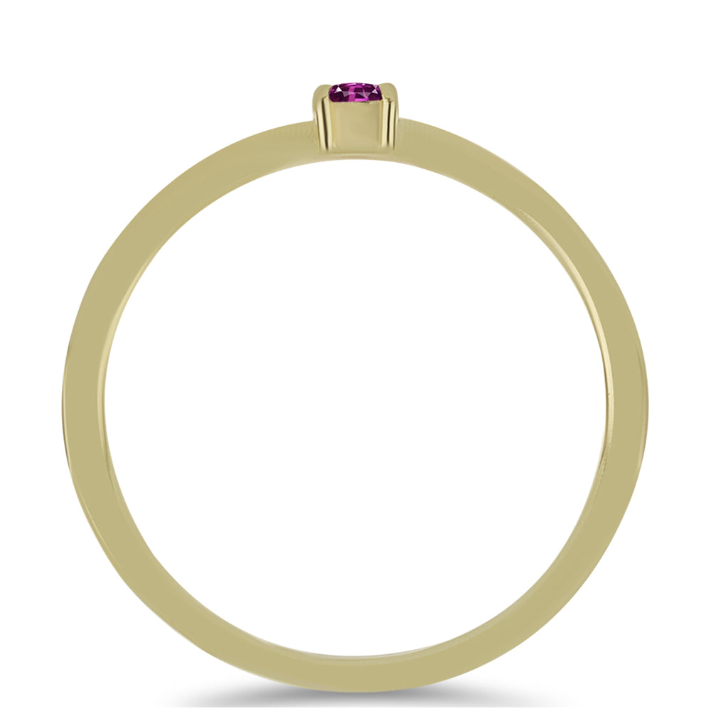 Goldplattierter Silberring mit lila Saphir