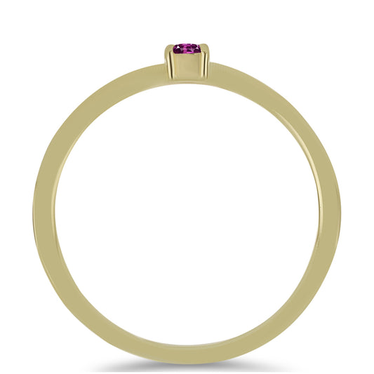 Goldplattierter Silberring mit lila Saphir