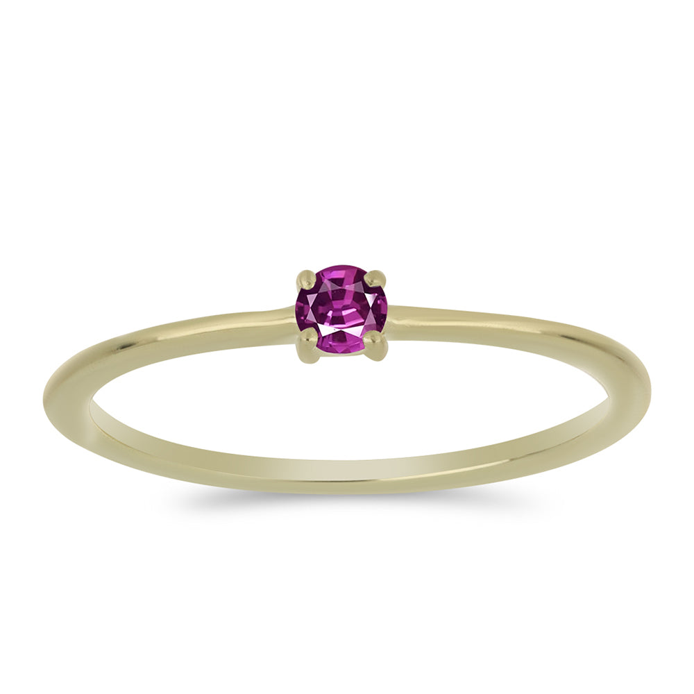 Goldplattierter Silberring mit lila Saphir 3 