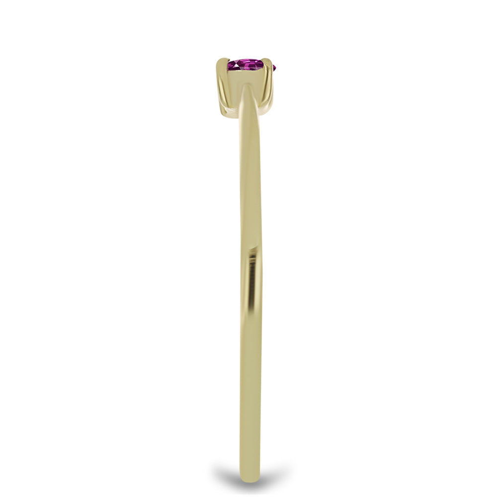 Goldplattierter Silberring mit lila Saphir 4 