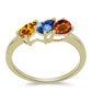 Goldplattierter Silberring mit regenbogenfarbenem Rosebery Saphir