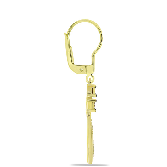 Goldplattierte Silberohrringe mit blauem Diamant