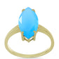 Goldplattierter Silberring mit Aqua-Chalcedon