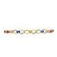 Goldplattiertes Silberarmband mit regenbogenfarbenem Rosebery Saphir und weißem Topas