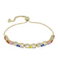 Goldplattiertes Silberarmband mit regenbogenfarbenem Rosebery Saphir und weißem Topas