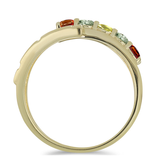 Goldplattierter Silberring mit regenbogenfarbenem Rosebery Saphir