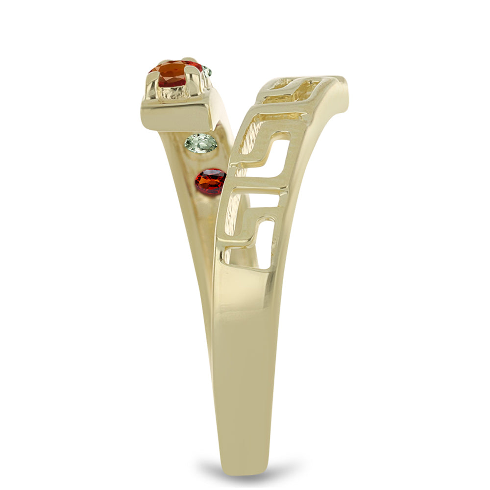 Goldplattierter Silberring mit regenbogenfarbenem Rosebery Saphir 4 