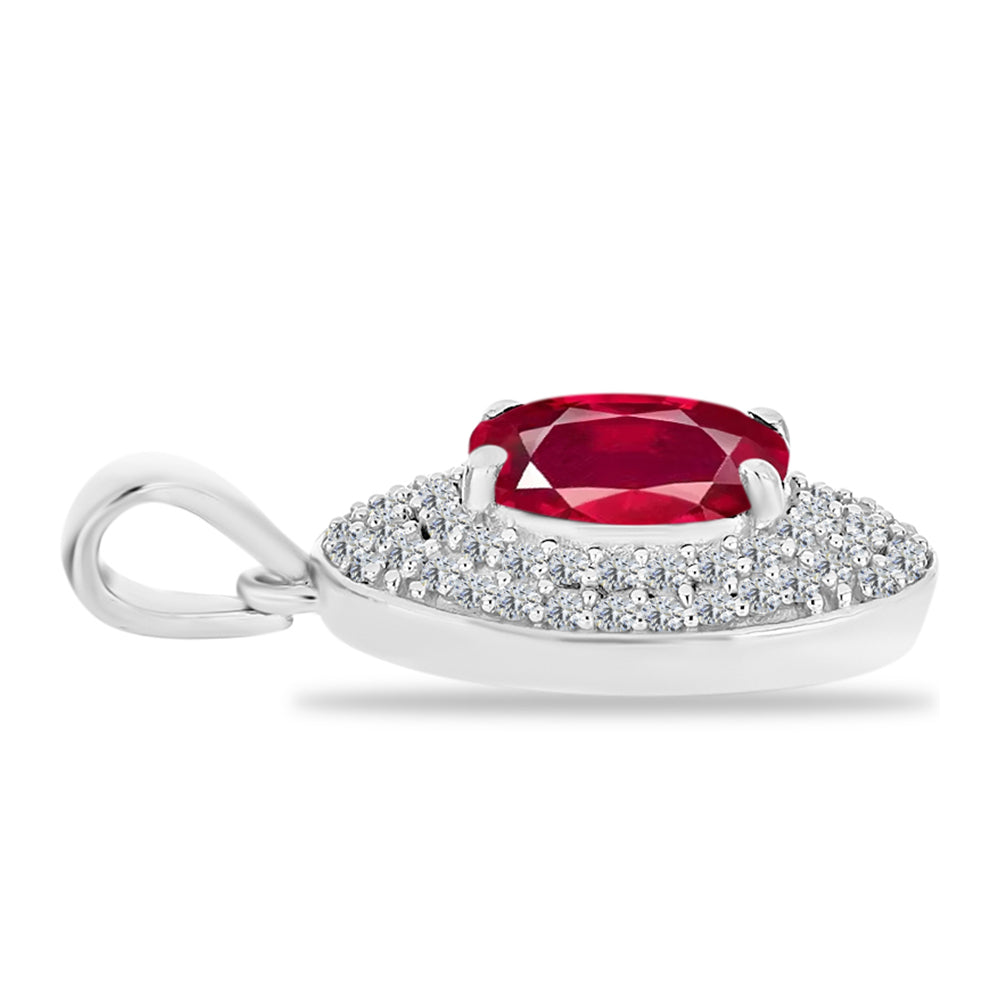 Silberanhänger mit Rubin aus Madagaskar und weißem Diamant 2 