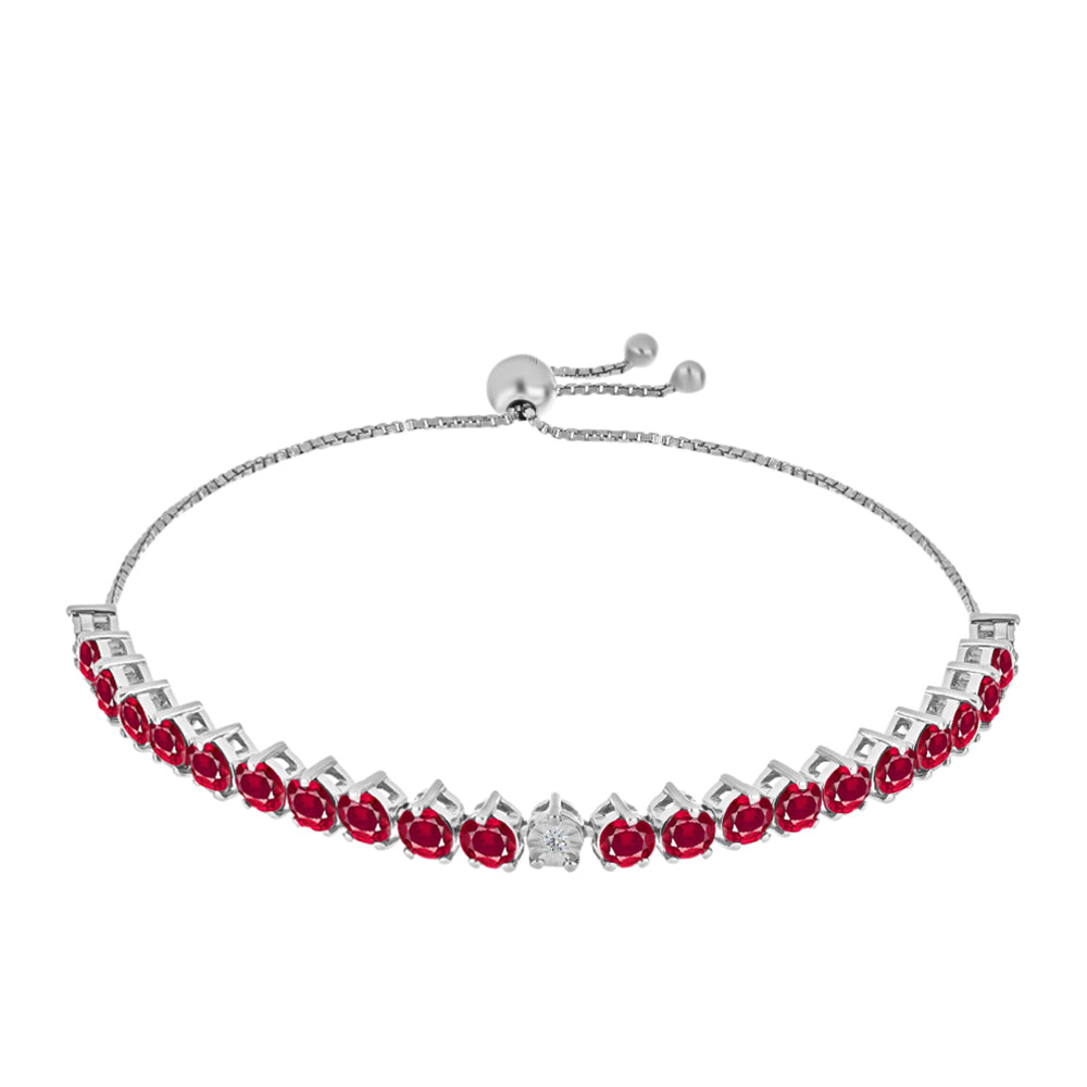 Silberarmband mit Rubin aus Madagaskar 1 