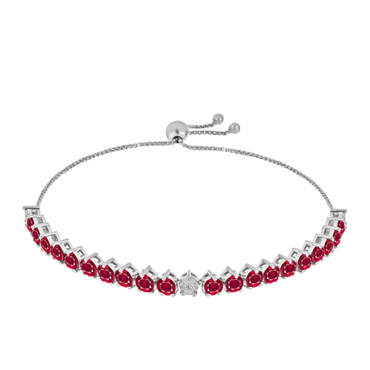 Silberarmband mit Rubin aus Madagaskar