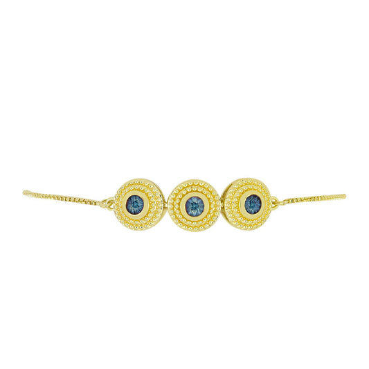 Goldplattiertes Silberarmband mit blauem Diamant