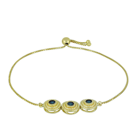 Goldplattiertes Silberarmband mit blauem Diamant