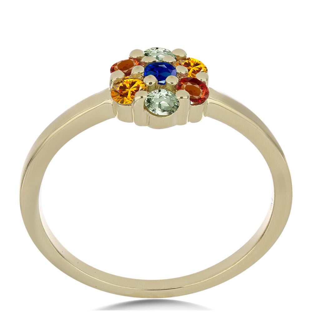 Goldplattierter Silberring mit regenbogenfarbenem Rosebery Saphir 3 