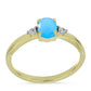 Goldplattierter Silberring mit Aqua-Chalcedon und weißem Topas