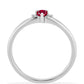 Silberring mit Rubin aus Madagaskar und weißem Diamant
