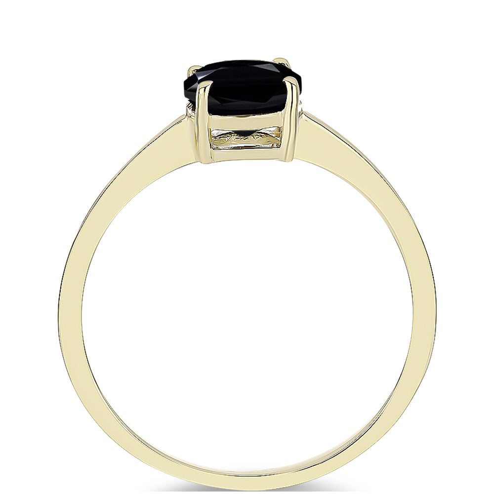 Goldplattierter Silberring mit schwarzem Onyx aus Suwar 2 