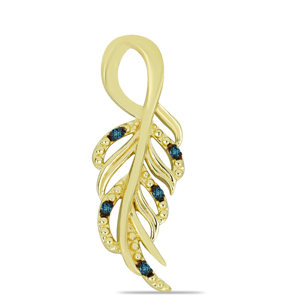 Goldplattierter Silberanhänger mit blauem Diamant 1 