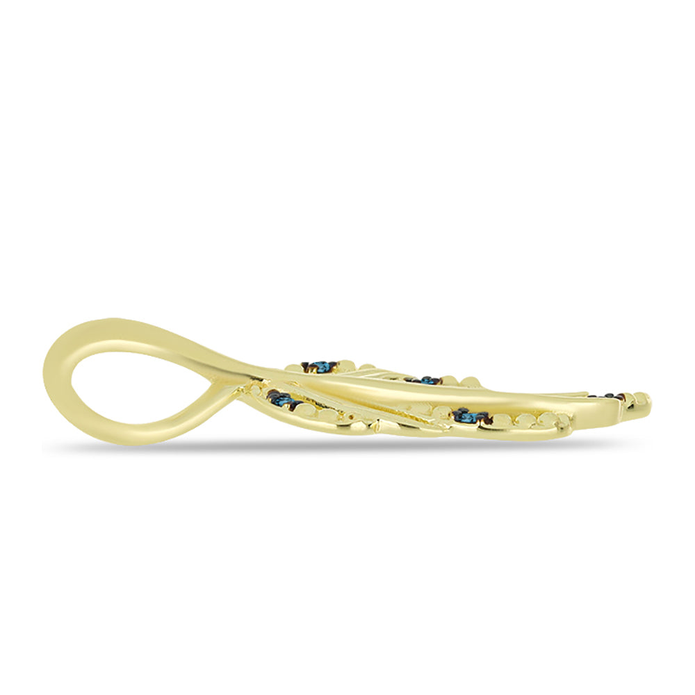 Goldplattierter Silberanhänger mit blauem Diamant 2 