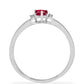 Silberring mit Rubin aus Madagaskar und weißem Diamant