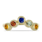 Goldplattierter Silberring mit regenbogenfarbenem Rosebery Saphir