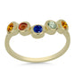 Goldplattierter Silberring mit regenbogenfarbenem Rosebery Saphir