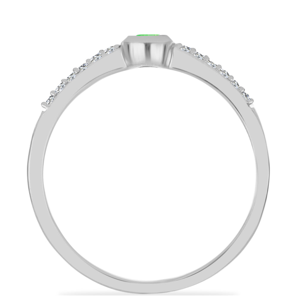 Silberring mit Hyalit-Opal und weißem Topas