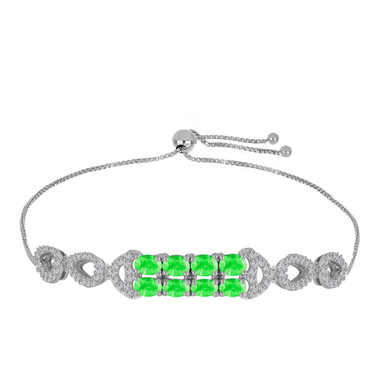 Silberarmband mit Hyalit-Opal und weißem Topas