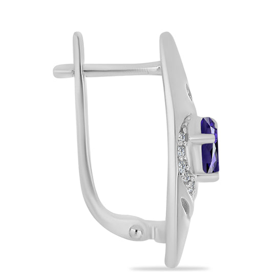 Silberohrringe mit Iolith und weißem Topas