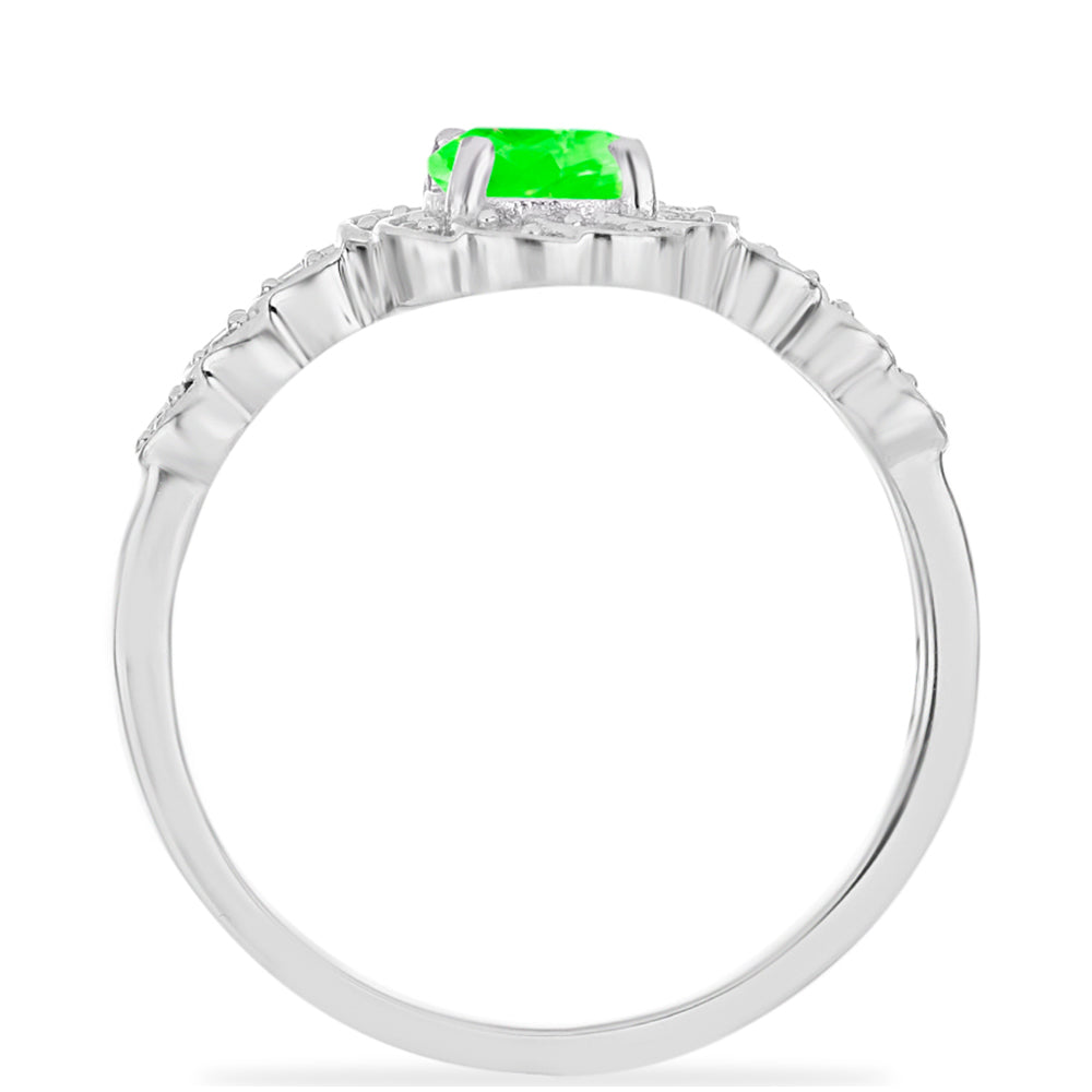 Silberring mit Hyalit-Opal und weißem Topas 2 