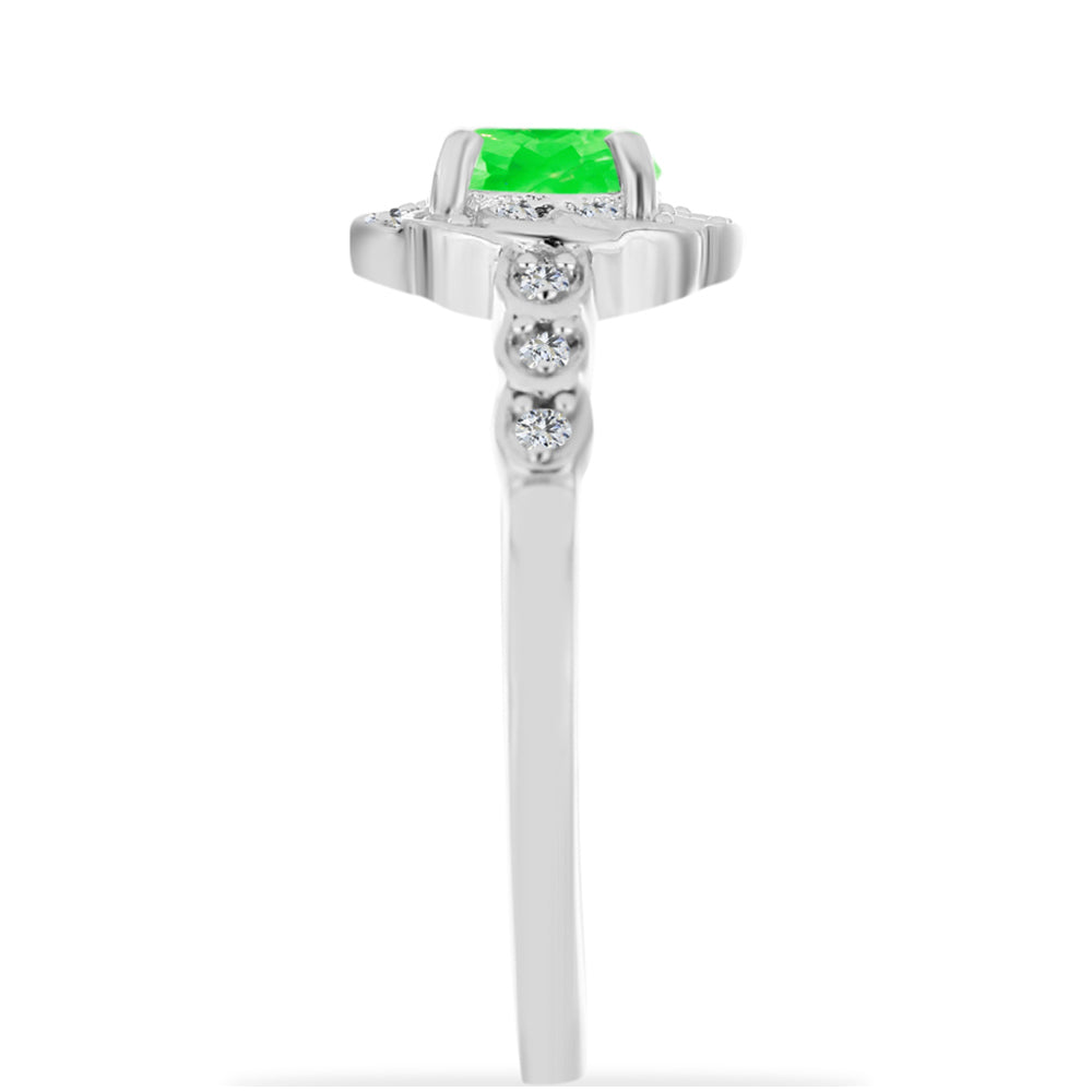 Silberring mit Hyalit-Opal und weißem Topas 4 