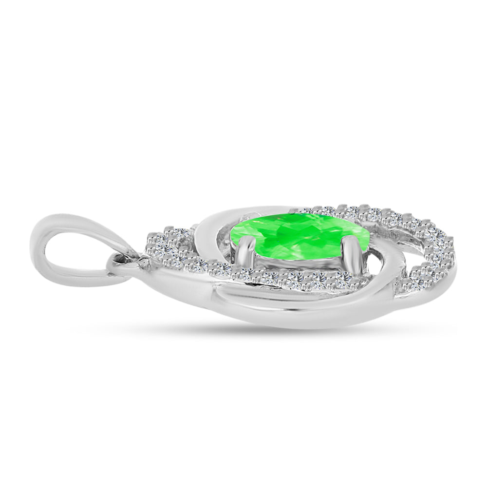 Silberanhänger mit Hyalit-Opal und weißem Topas 2 