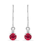 Silberohrringe mit Rubin aus Madagaskar und weißem Diamant