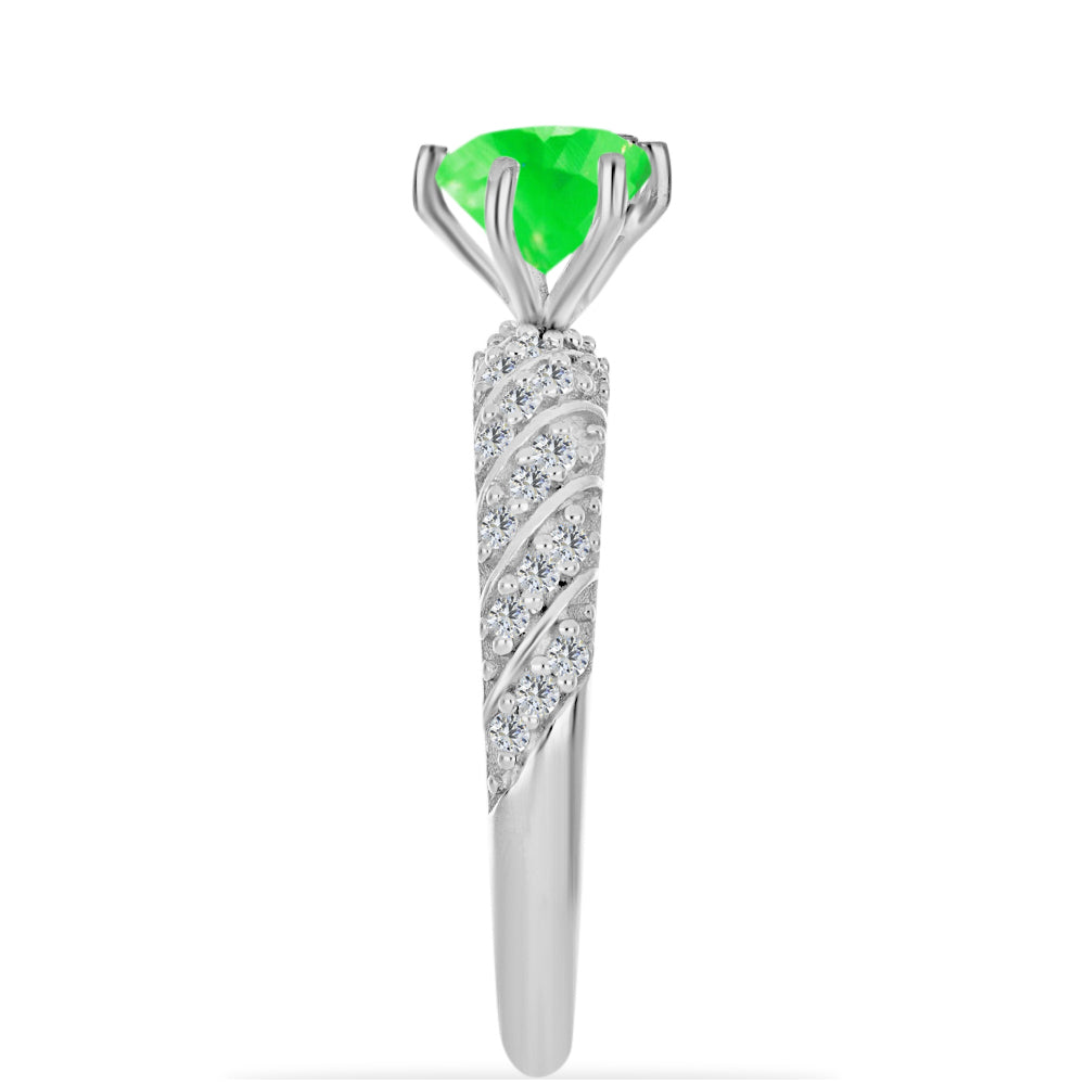 Silberring mit Hyalit-Opal und weißem Topas 4 