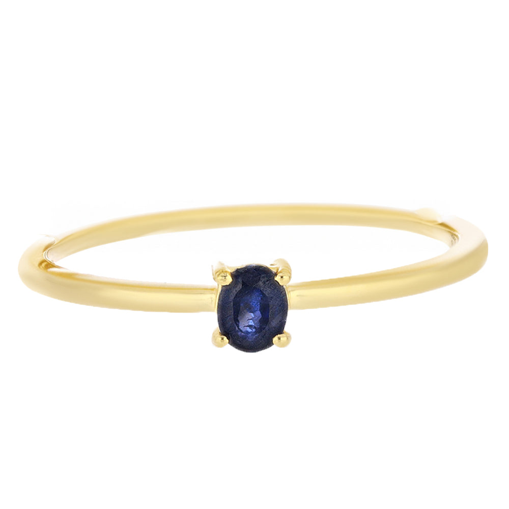 Goldring mit blauem Rosebery Saphir