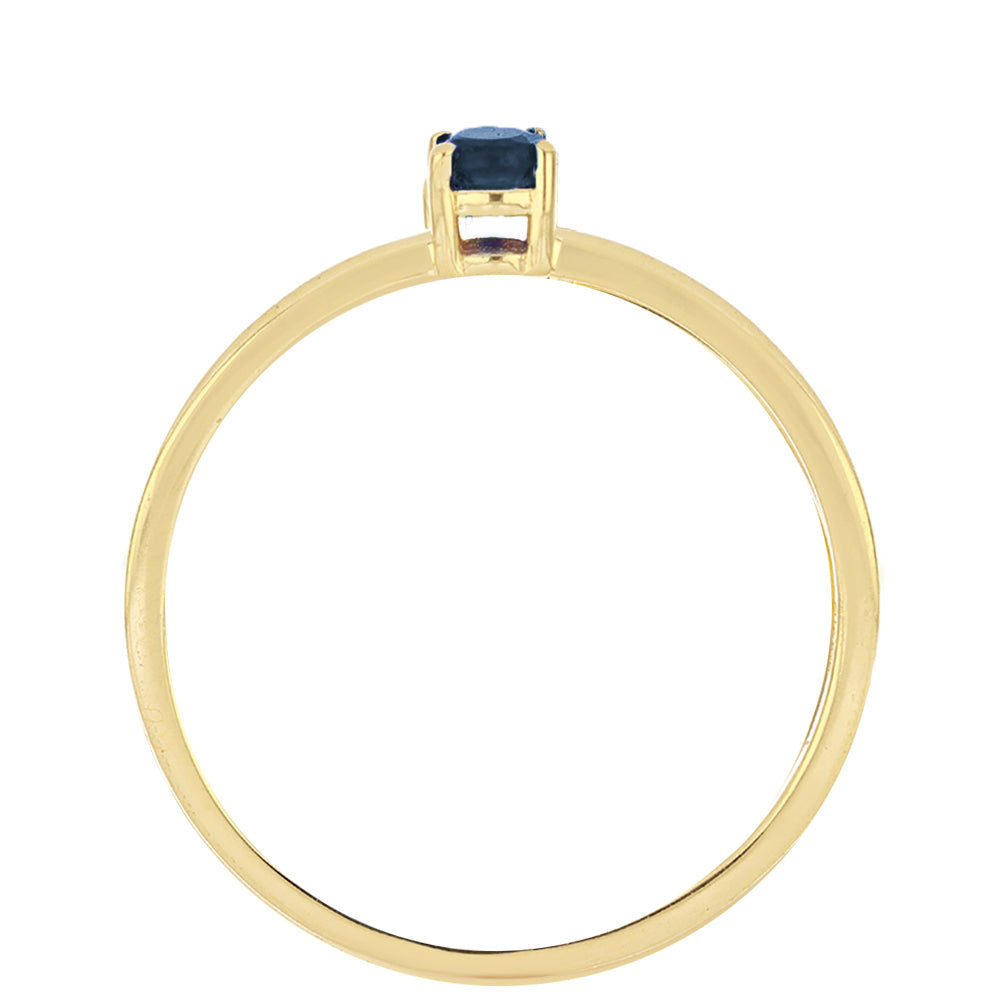 Goldring mit blauem Rosebery Saphir