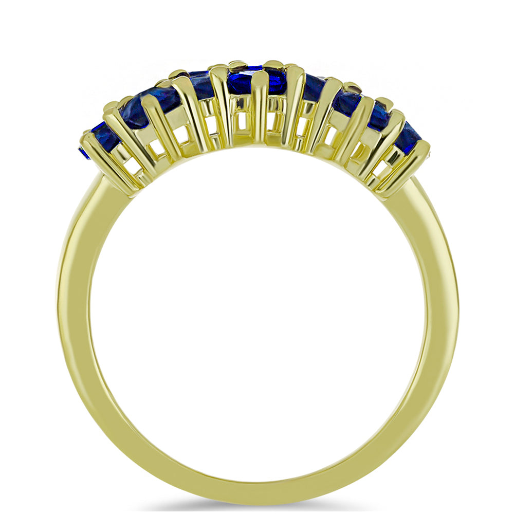 Goldplattierter Silberring mit blauem Achat