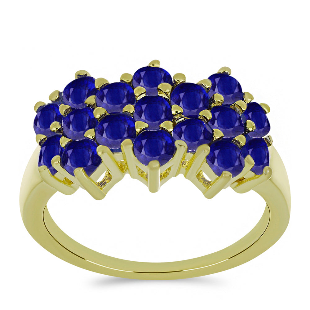 Goldplattierter Silberring mit blauem Achat